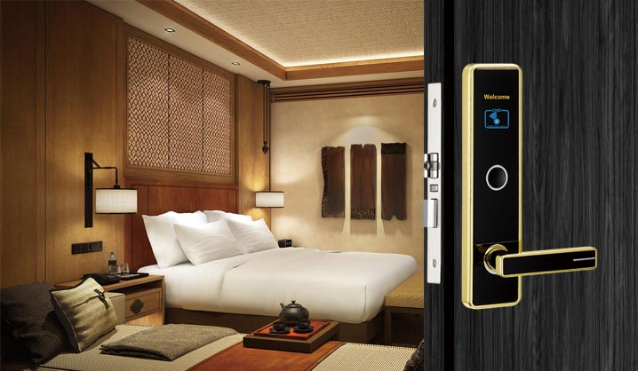 hireadlock hotel lock 618E Gold
