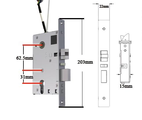 hireadlock optional mortise 4# picture and size